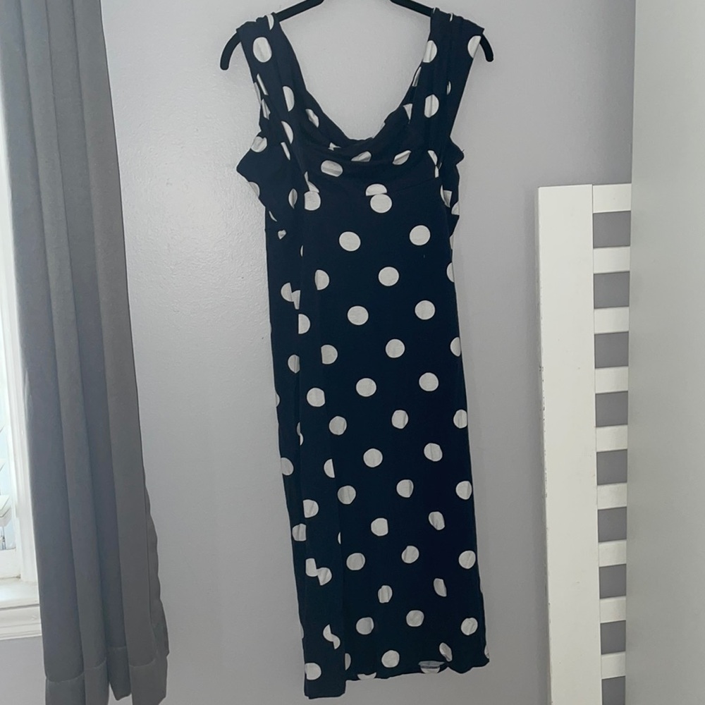 ASOS Midi size 12 Blue and White Polka Dot Dress